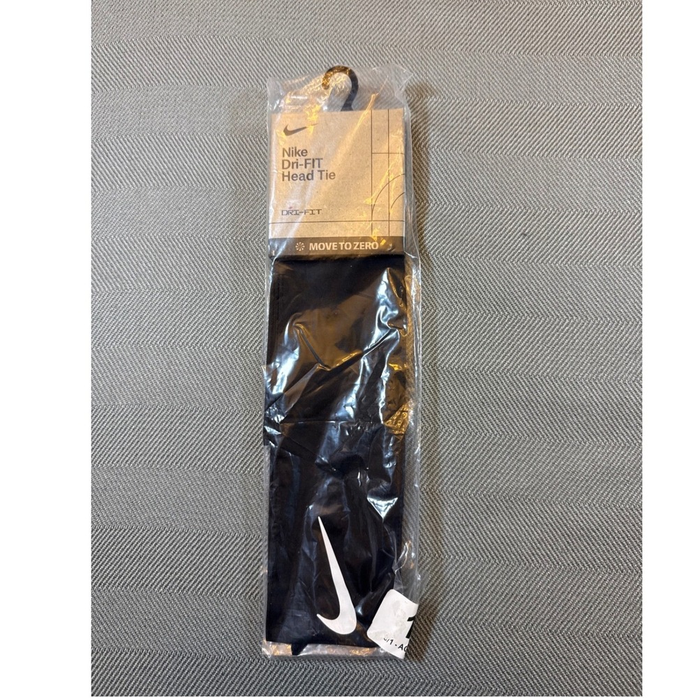 Nike Dri-FIT Fury Head Tie Black Unisex Sweat-Wicking Headband 2442
